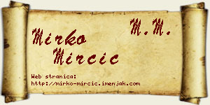 Mirko Mirčić vizit kartica